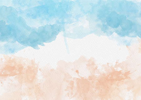 Hand painted watercolour beach themed backgroundのイラスト素材