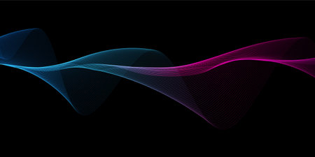 Abstract banner with a rainbow flowing waves design