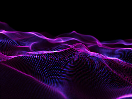 3D render of an abstract background with flowing particles