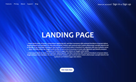Website landing page template with an abstract blur designのイラスト素材