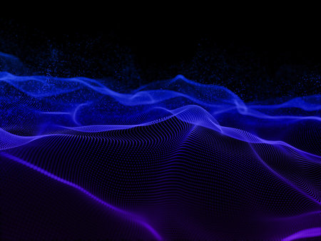 3D render of an abstract background with flowing particles design