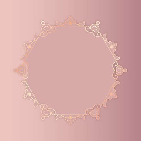 Decorative rose gold background with an elegant frameのイラスト素材