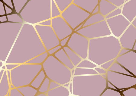 Abstract voronoi style background design in pink and goldのイラスト素材