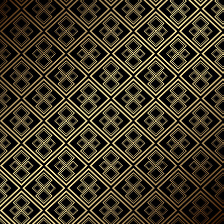 Elegant luxury seamless tiled gold and black pattern designのイラスト素材