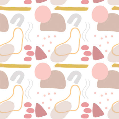 Abstract pattern background with hand drawn shapes designのイラスト素材