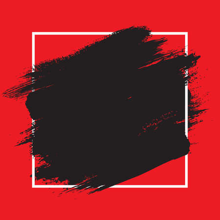 Grunge style background with brush strokes and white frameのイラスト素材