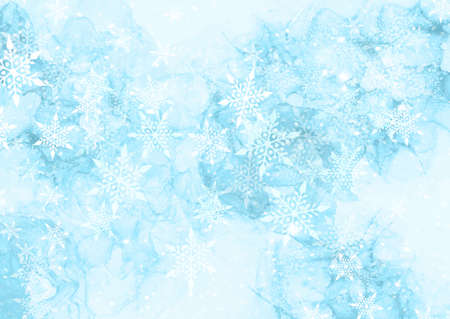 Christmas background with a watercolour snowflake designのイラスト素材