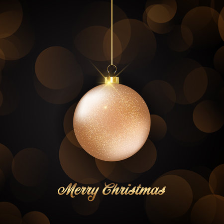 Glittery gold Christmas bauble background designのイラスト素材