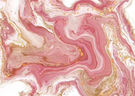 Liquid marble background with gold glitter designのイラスト素材
