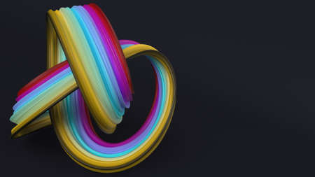 3D Render of Abstract geometric wavy folds backgroundの写真素材