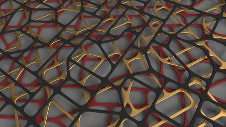 3d render of 3D abstract background with paper cut shapes