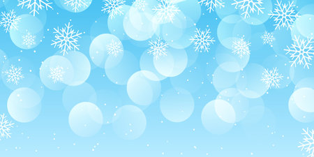 Christmas banner with snowflakes and bokeh lights design