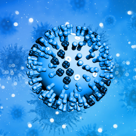 3D render of a medical background with flu virus