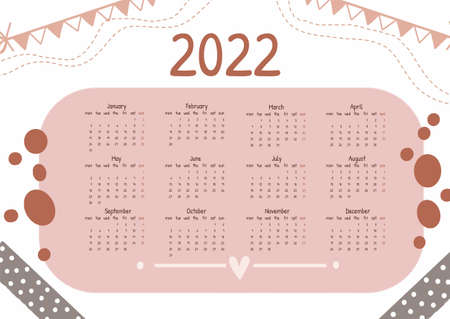 Calendar with abstract hand drawn designのイラスト素材