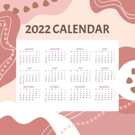 Abstract hand drawn calendar designのイラスト素材