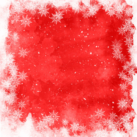 Christmas watercolour snowflake background designのイラスト素材