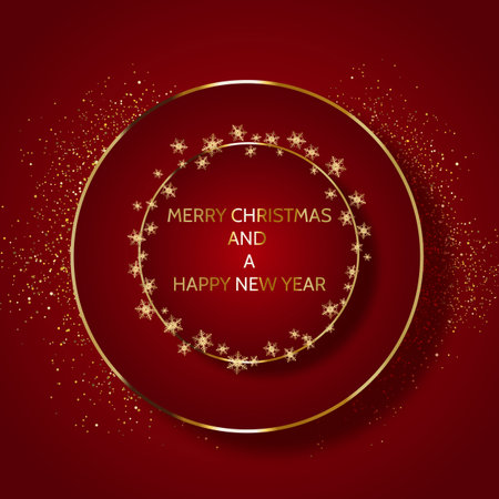 Elegant Happy New Year background design in red and goldのイラスト素材