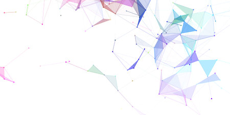 Abstract low poly network communications banner design