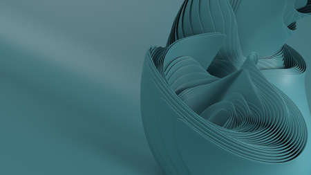 3D Render of Abstract geometric wavy folds backgroundの写真素材
