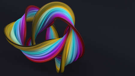 3D Render of Abstract geometric wavy folds backgroundの写真素材
