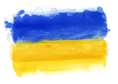 Hand painted watercolour Ukraine flag backgroundのイラスト素材