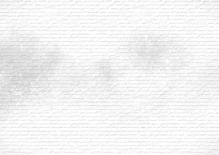 Grunge style white brick wall textureのイラスト素材
