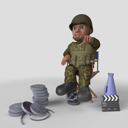 3D Render of Cartoon Soldier Characterの写真素材