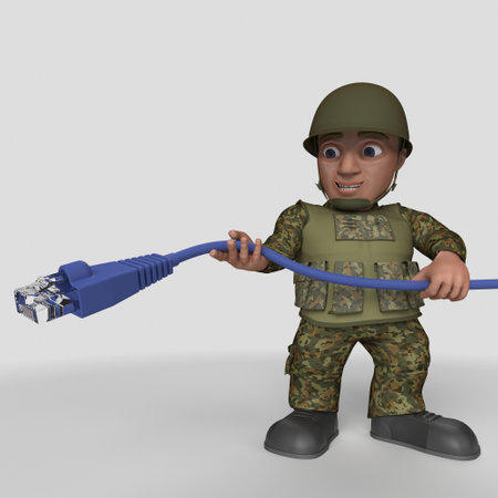 3D Render of Cartoon Soldier Characterの写真素材
