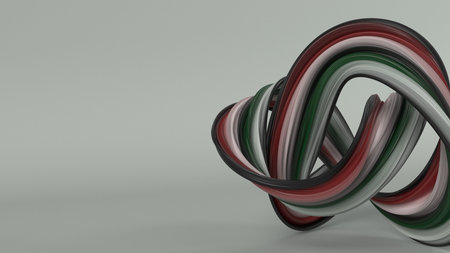 3D Render of Abstract geometric wavy folds background
