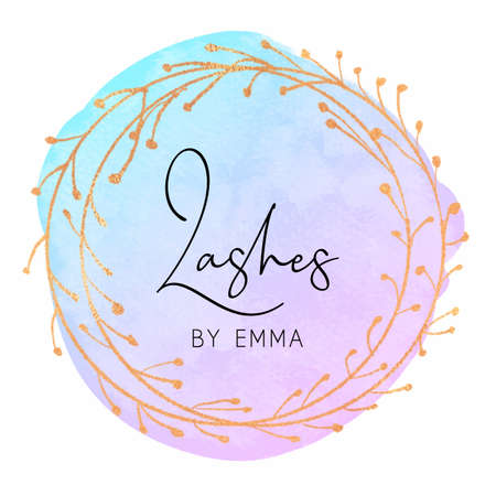 Decorative watercolour logo design with gold glitter elementsのイラスト素材