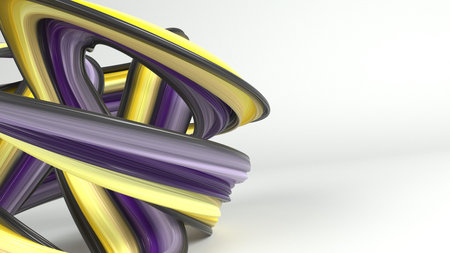 3D Render of Abstract geometric wavy folds background