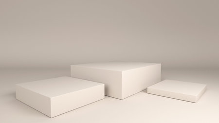 3D Render of pedestal for display. Blank podium for product.