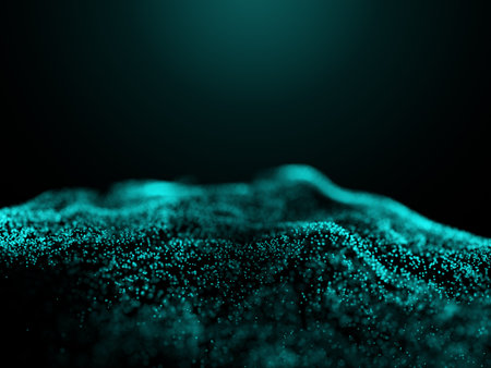 3D render of an abstract background with digital particles design