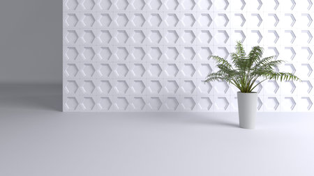 Render of 3D Contemporary Empty Room