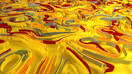 3D Render of Abstract geometric wavy folds background