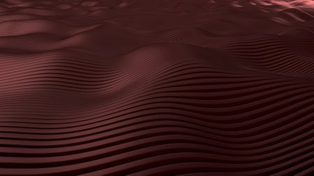 3D Render of Abstract geometric wavy folds backgroundの写真素材