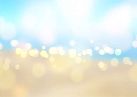 Summer beach themed bokeh lights backgroundのイラスト素材