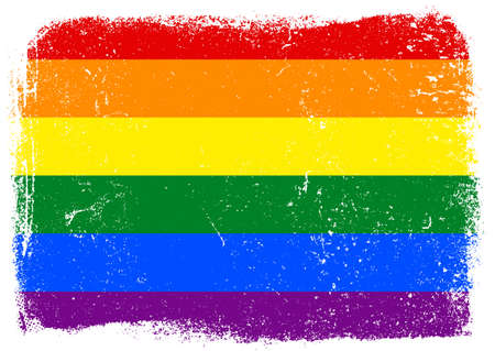 Grunge style Pride flag background designのイラスト素材
