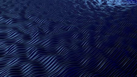 3D Render of Abstract geometric wavy folds background