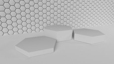 3D Render of pedestal for display. Blank podium for product.の写真素材