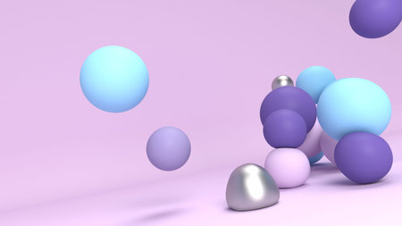 3D Render of Soft Bouncing Spheres cluster