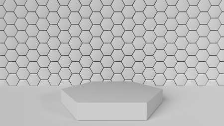 3D Render of pedestal for display. Blank podium for product.の写真素材