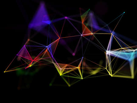 3D render of a modern data technology background with plexus designの写真素材