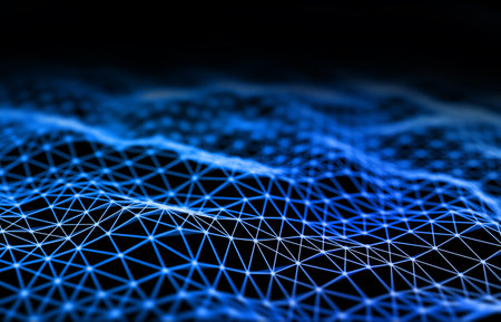 3D render of a digital data background with abstract plexus designの写真素材