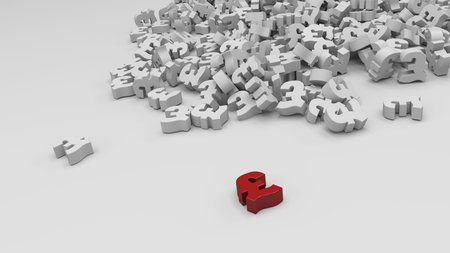 3D Render of Abstract Alphabet Background