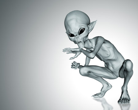 3D render of an alien like creature on gradient background 1209の写真素材