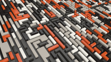 Render of 3D Geometric Abstract Background