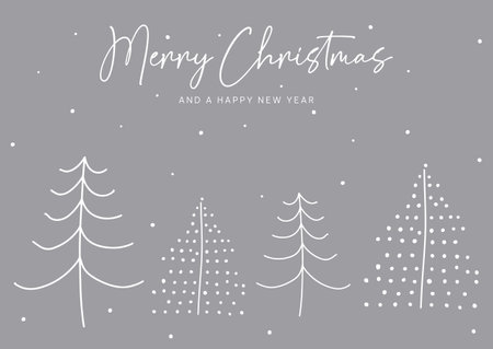 Minimal hand drawn Christmas card backgroundのイラスト素材