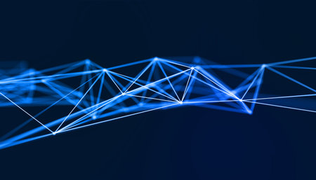 3D render of an abstract digital connections background with plexus design