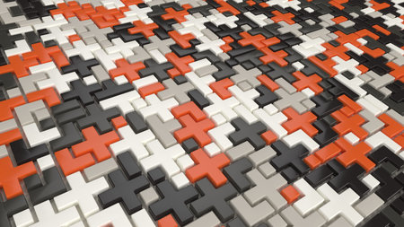 Render of 3D Geometric Abstract Twist Backgroundの写真素材